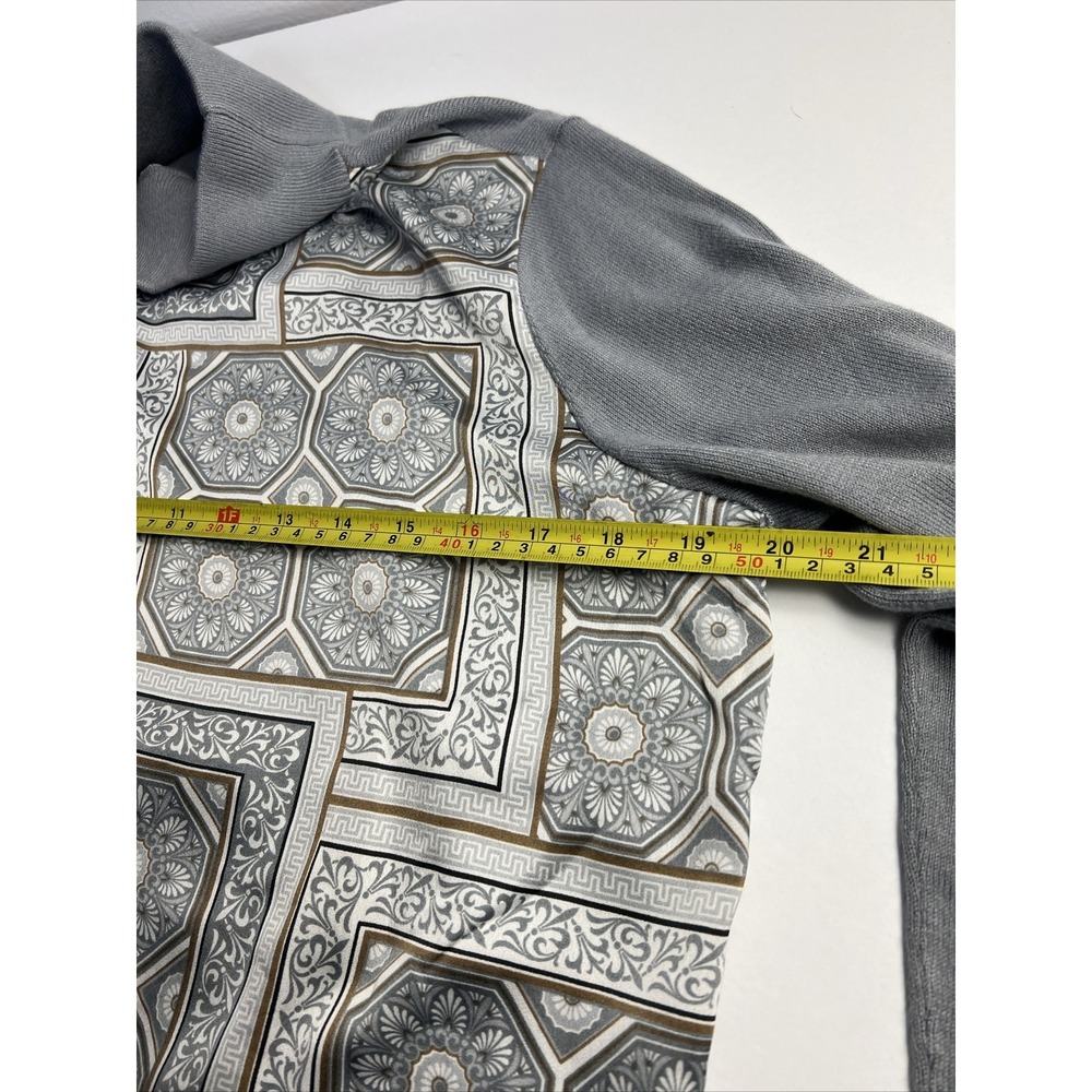 Ann Taylor Sweater Shirt Small‎ Womens Gray Geometric Flowered - Picture 5 of 10